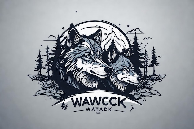 Wolf face Logo Vector Illustration