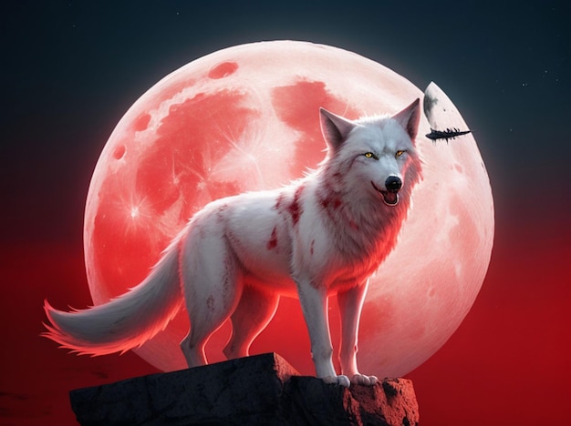 wolf howling at the moon