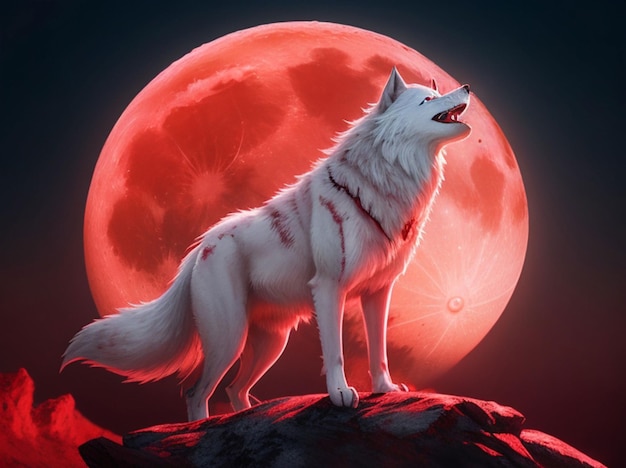 wolf howling at the moon