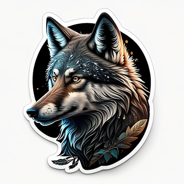 Wolf illustration Generative AI