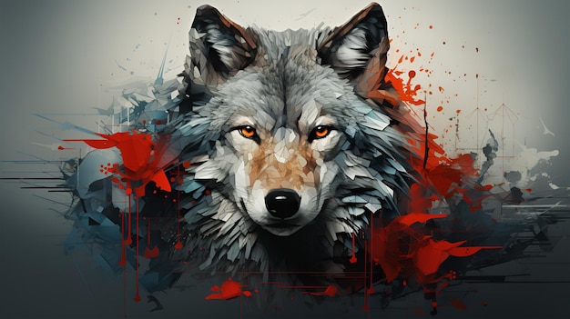 Wolf illustration generative ai