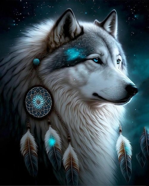 The wolf is a wolf with blue eyes and a blue eye.