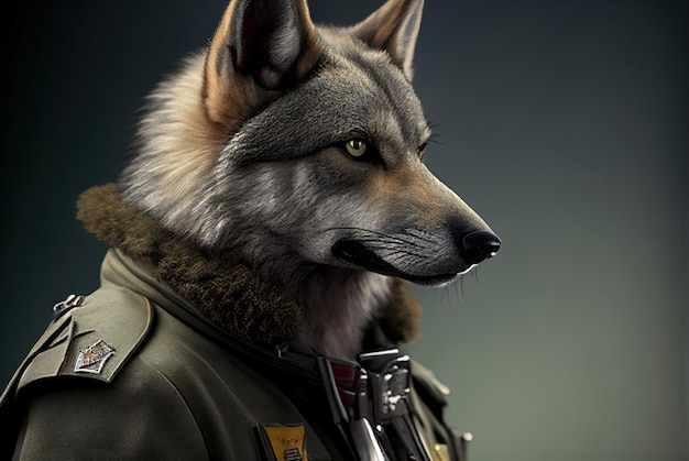 A wolf in a jacket