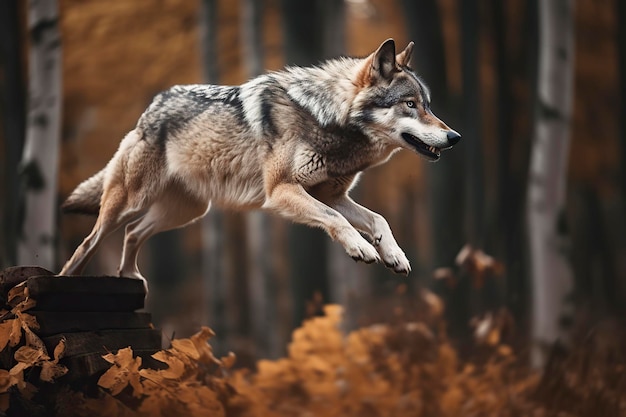 Wolf in a jump Generative AIx9