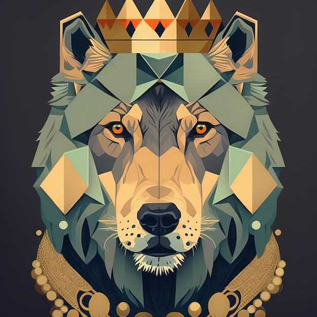 Wolf king illustration