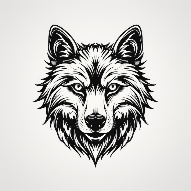 Wolf logo black and white AI generated Image