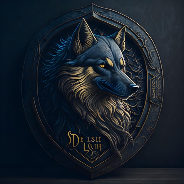 Foto logo del lupo sotto forma di scudo all'interno di questo scudo un'illustrazione