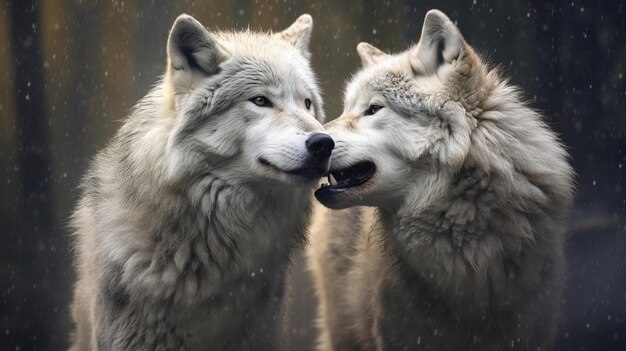 Wolf love couple Generative ai