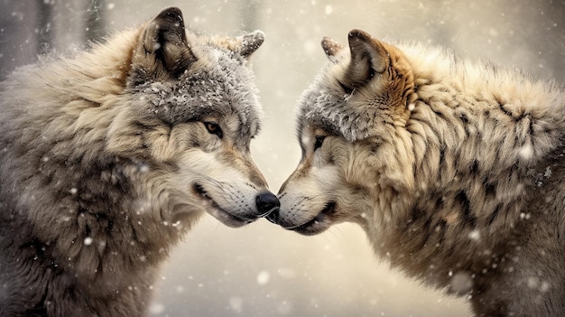 Wolf love couple Generative ai