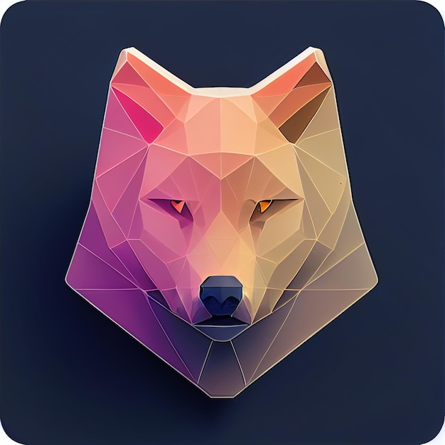 Wolf lowpoly abstract app icon