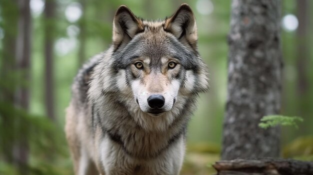 Foto lupo nell'ambiente naturale