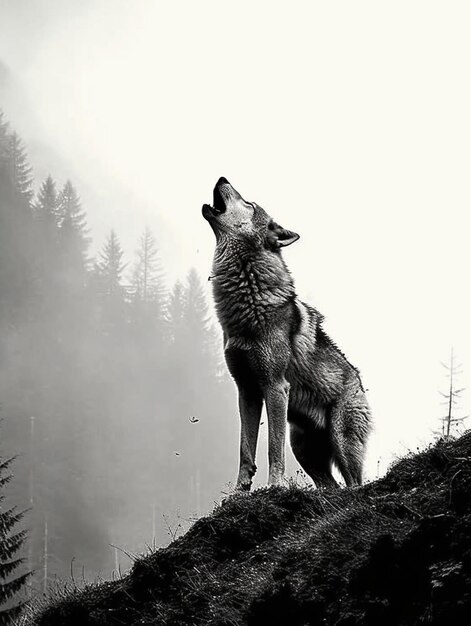Photo wolf in natural environment