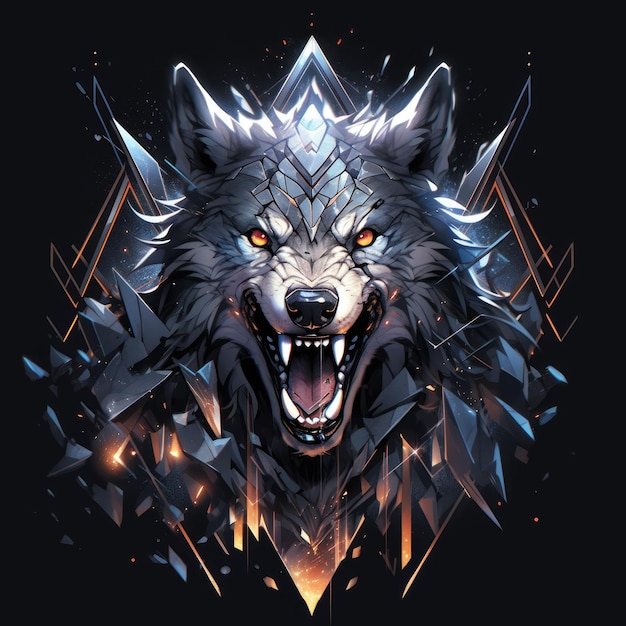 wolf ontwerp afbeelding voor t-shirt