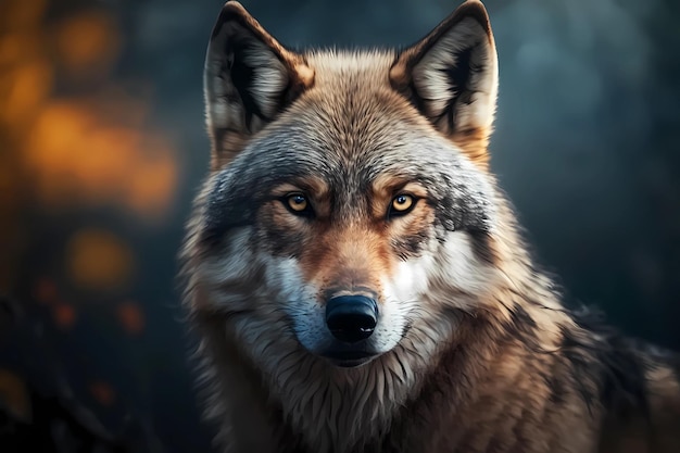 Wolf portrait Generative ai design