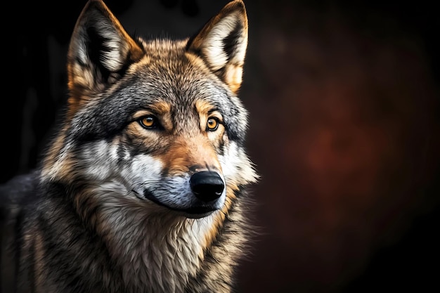 Wolf portrait Generative ai design