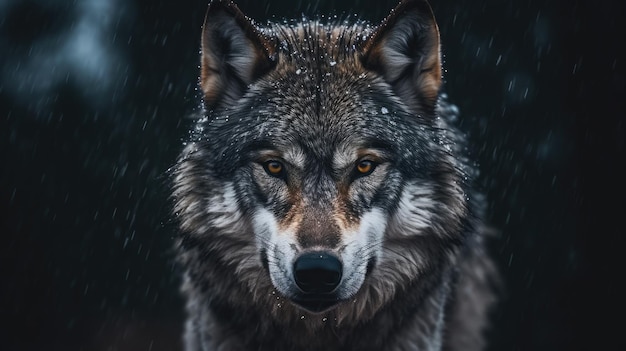 a wolf in the rain