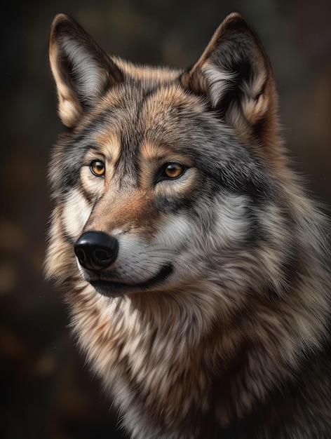 Wolf realistisch fotoportret generatieve ai