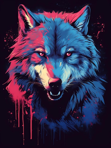 Иллюстрация дизайна логотипа футболки Wolf на твердом фоне