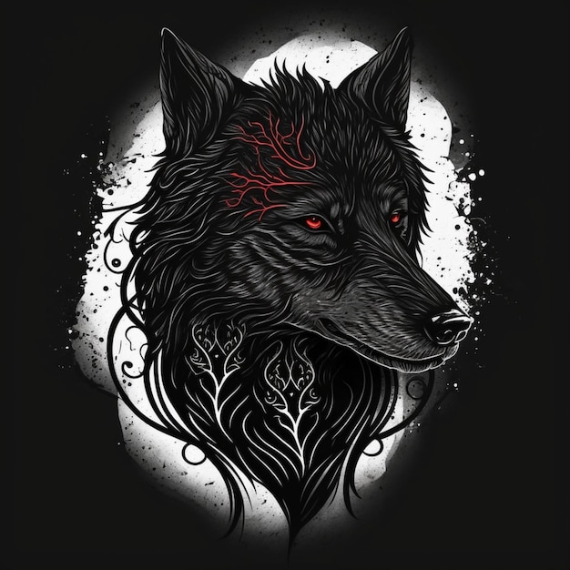 Photo wolf for tattoo