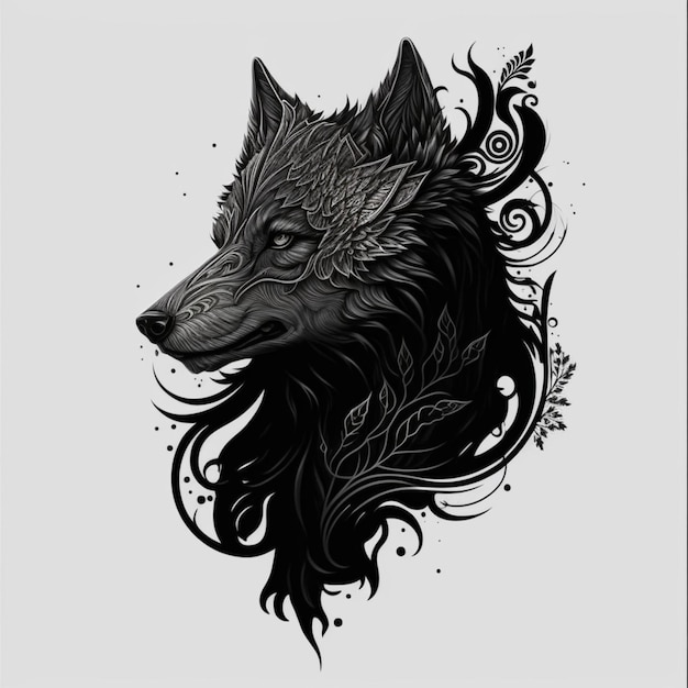 wolf for tattoo