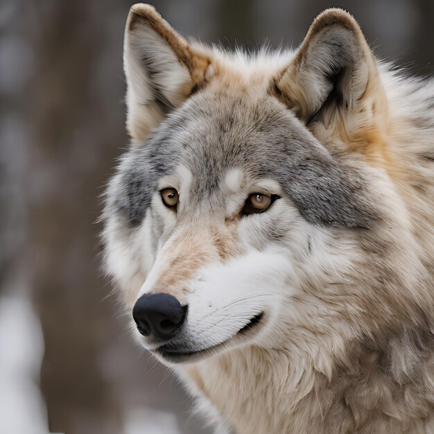 Photo a wolf that has a brown nose and a white nose