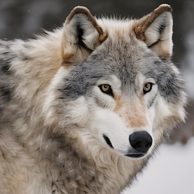 Photo a wolf that has a gray face and a brown spot on its face