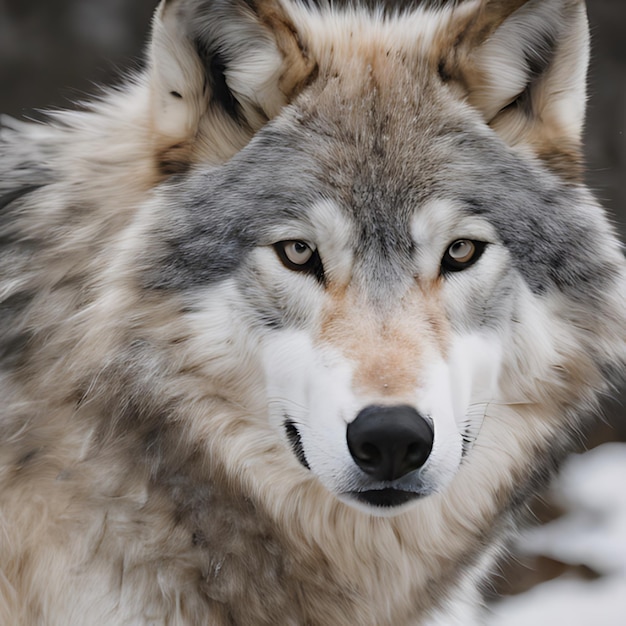 Photo a wolf that has a white patch on its face