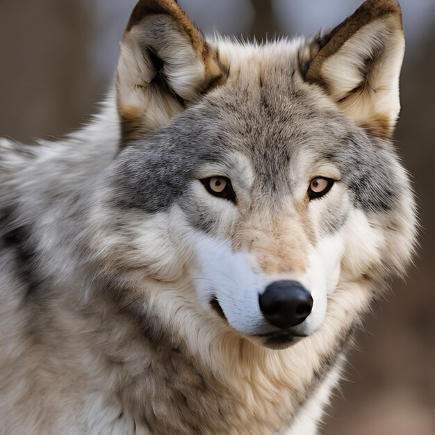 a wolf that has a white patch on its face