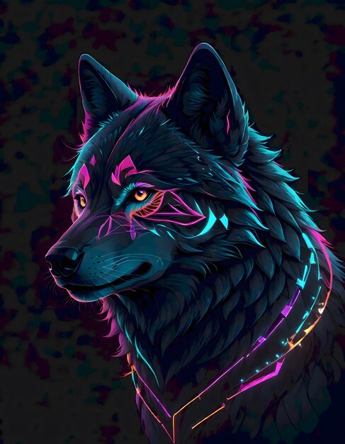 Wolf van Neon Lights