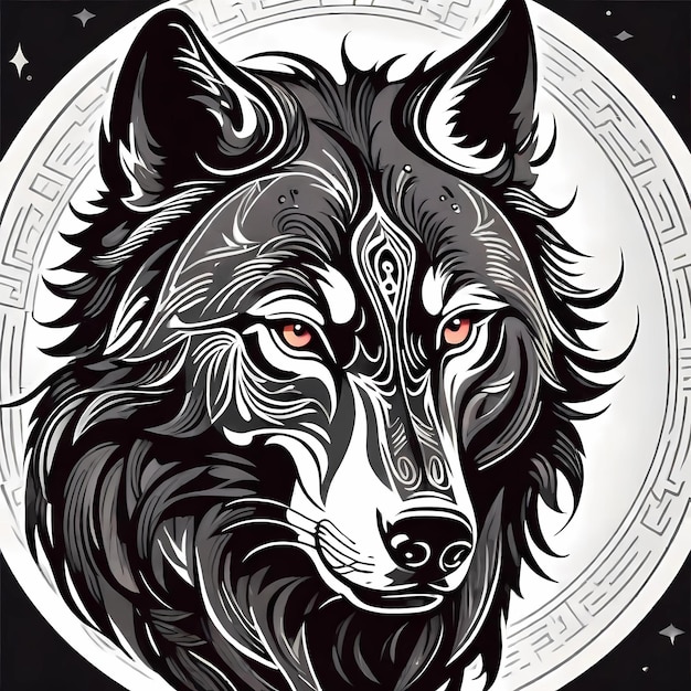 Photo wolf vector illustration