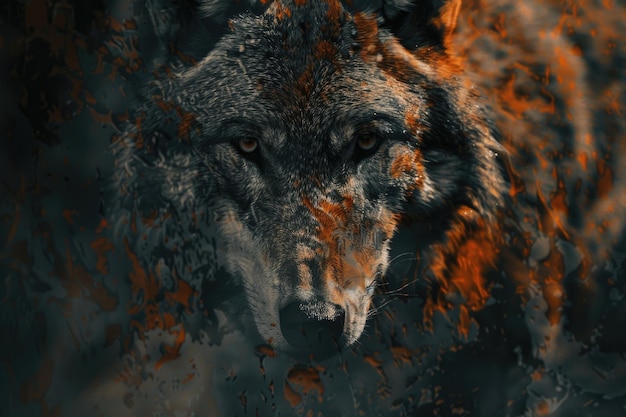 Wolf wallpaper with decay effect