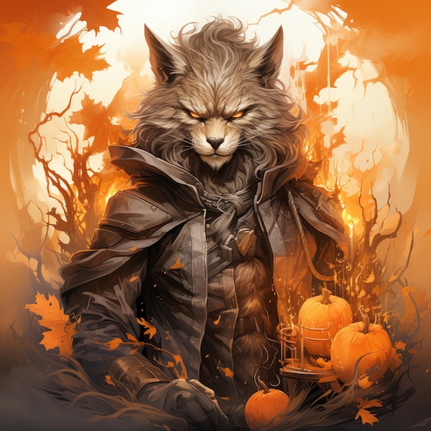 wolf werewolf Halloween illustration artwork scary horror isolated tattoo creepy fantasy cartoon