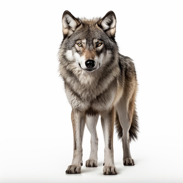 Wolf in a white background
