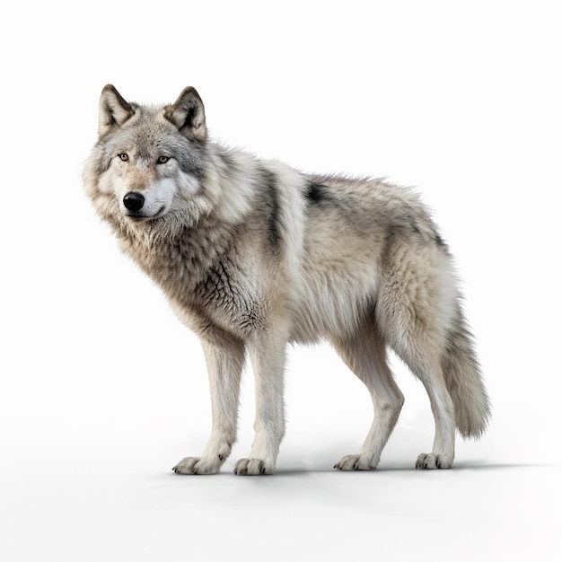 wolf on white background