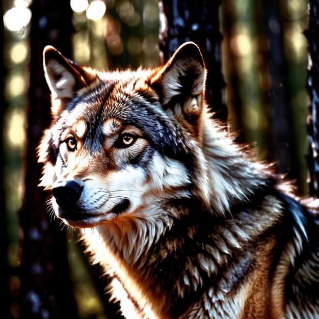 Photo wolf wild animal living in nature part of ecosystem