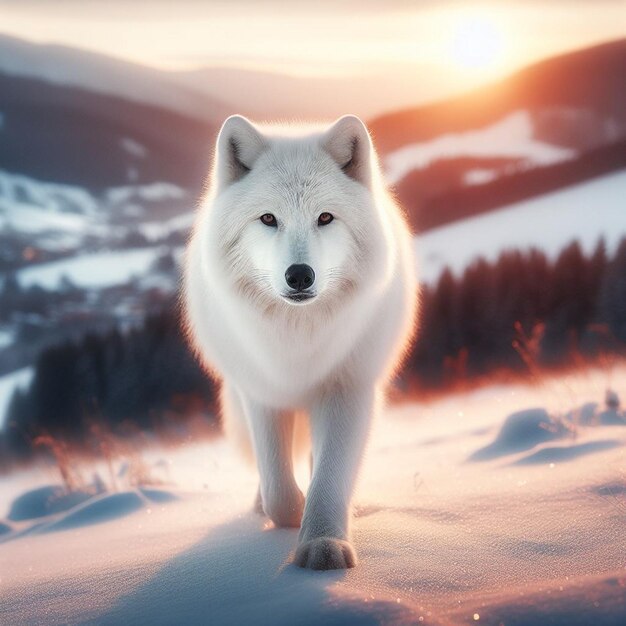 Wolf winter animal