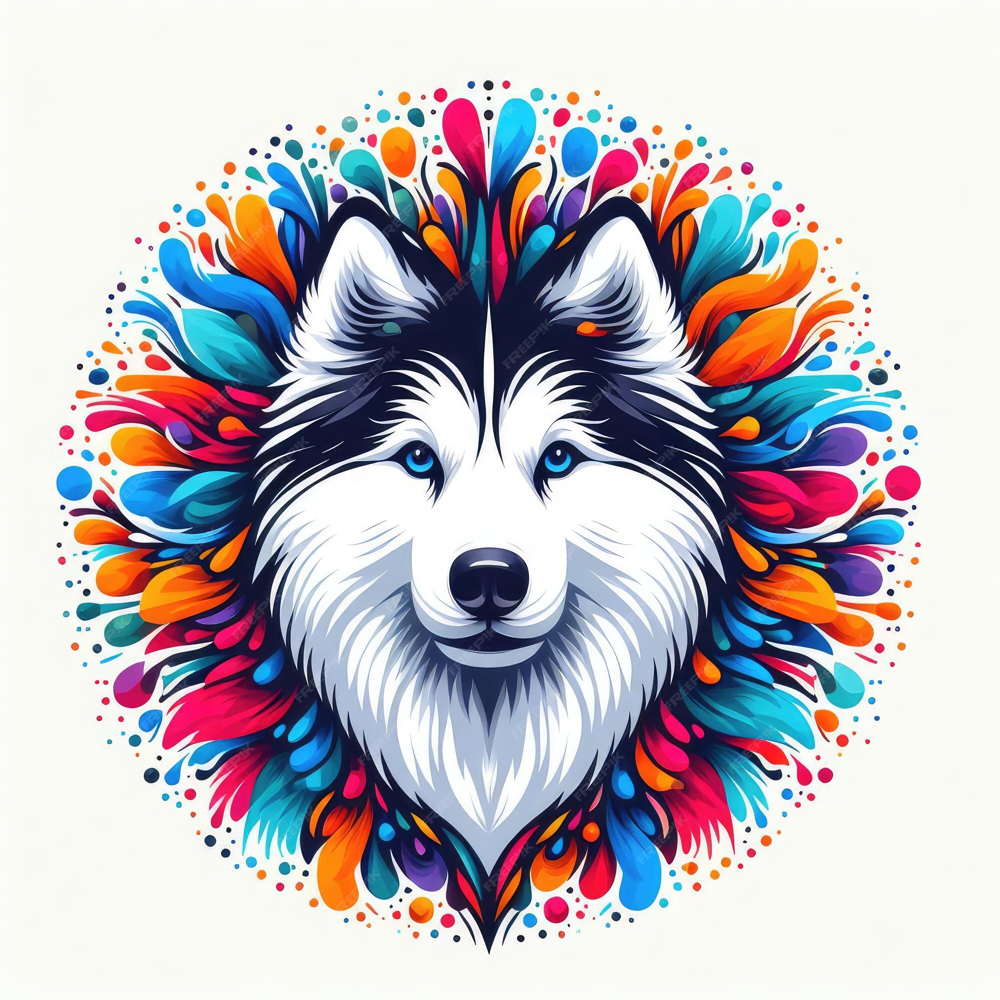 Premium Photo | A wolf with a colorful background that says quot the