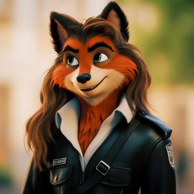 Photo a wolf with a jacket that says fox on it