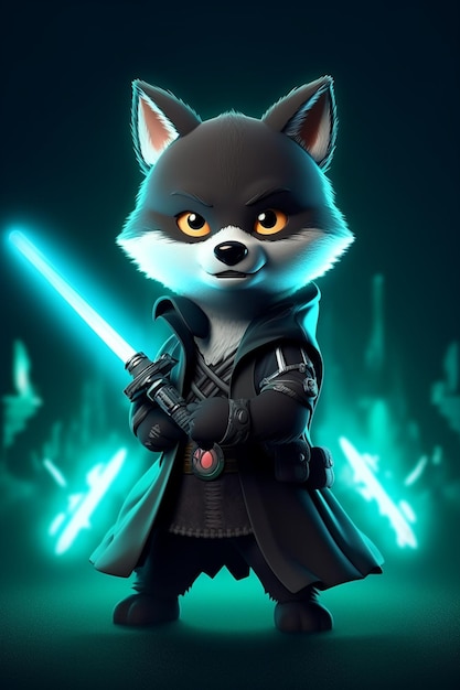 A wolf with a star wars costume