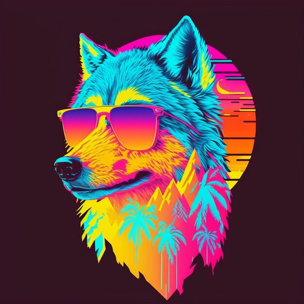 wolf with sunglasses