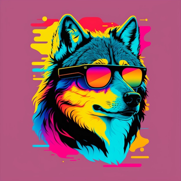 wolf with sunglasses