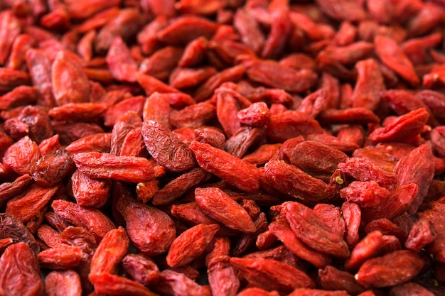 Wolfberries or Goji berries surface