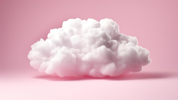 Wolk 3d geïsoleerd op roze achtergrond