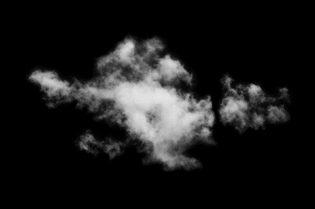 Wolk geïsoleerd op zwarte achtergrondTextured SmokeBrush wolkenAbstract zwart