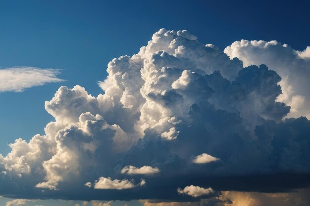 Wolk in de blauwe hemel bij zonsondergang