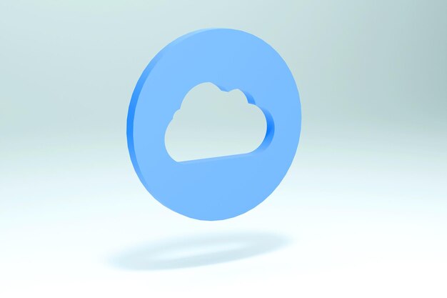 Wolk pictogram 3d render illustratie