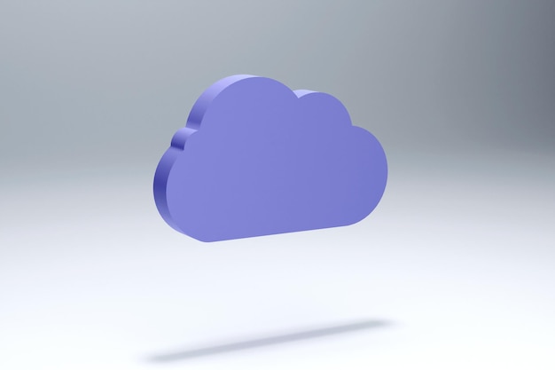 Wolk pictogram 3d render illustratie