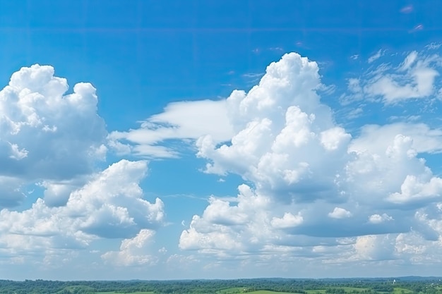 Wolken boven het veld en de blauwe lucht