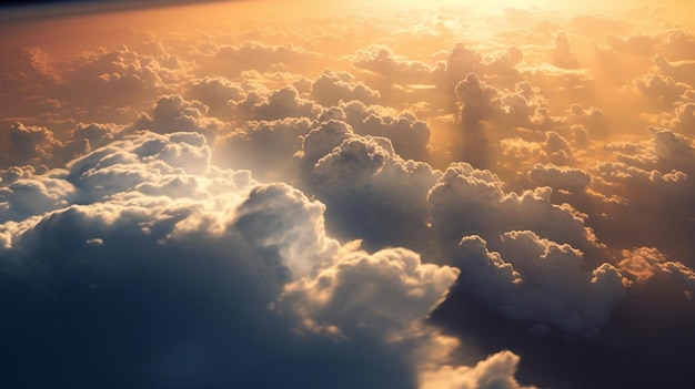 Wolken gezien vanuit het raam van een vliegtuig Generatieve AI