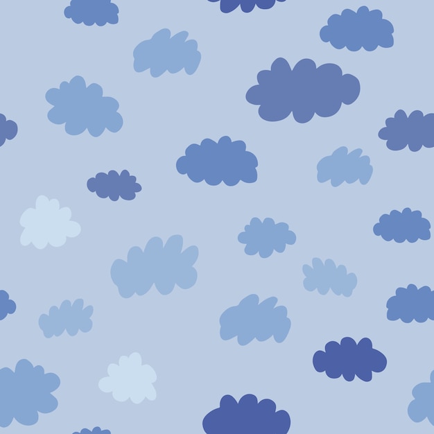 Wolken naadloos patroon. Weer achtergrondontwerp voor stof en decor. Textuur voor behang, achtergrond, plakboek. vector illustratie